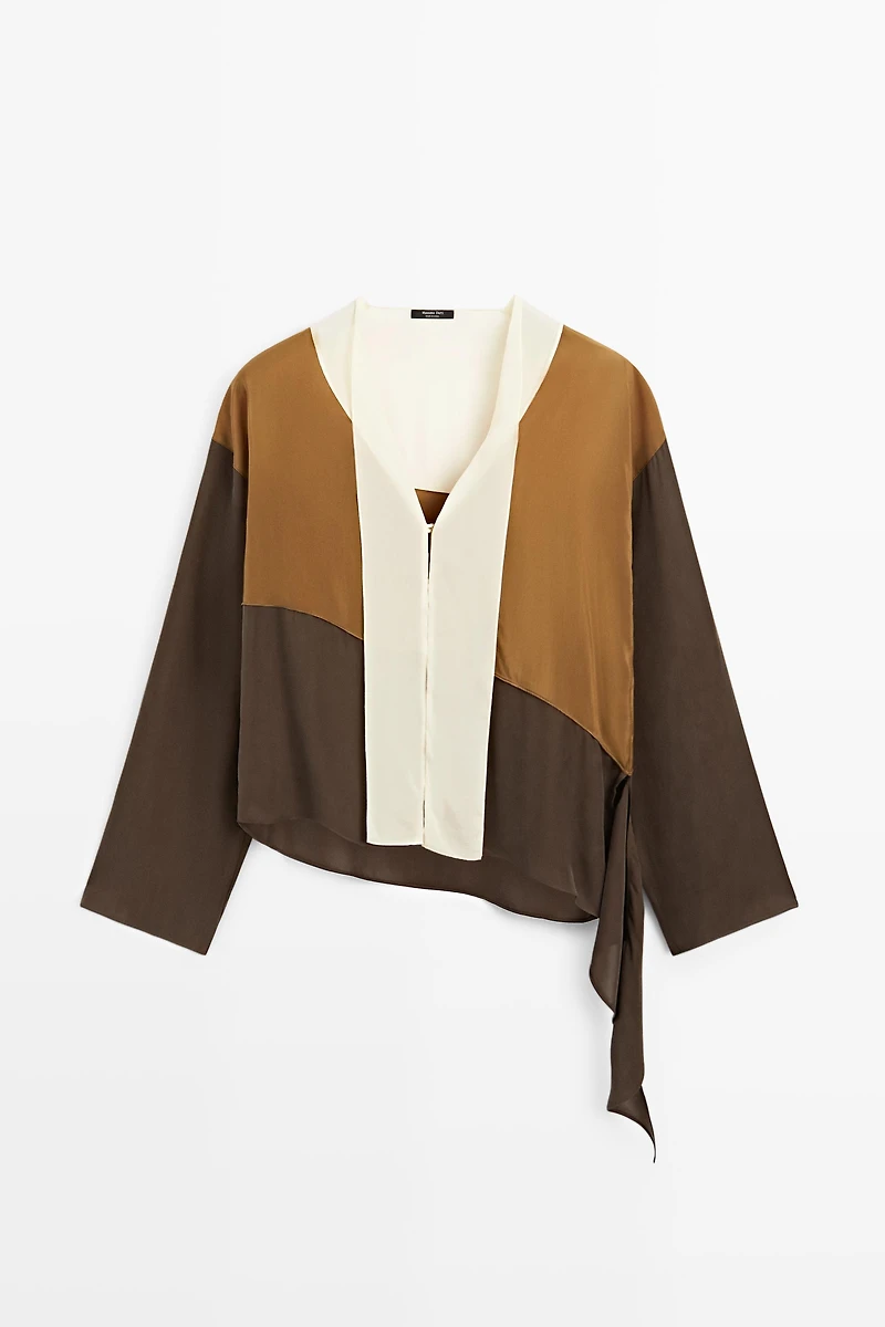 Tricolor flowing shirt
