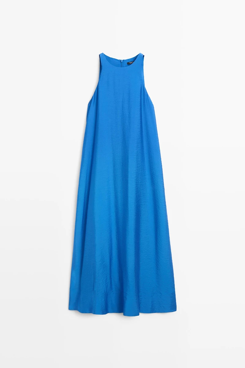 Flowing long halter dress