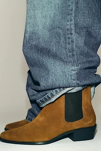 SPLIT LEATHER CHELSEA ANKLE BOOTS
