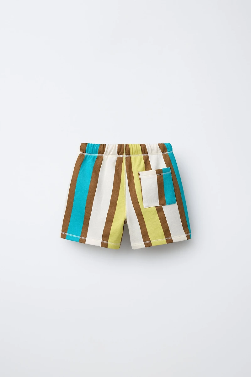 STRIPED LABEL SHORTS