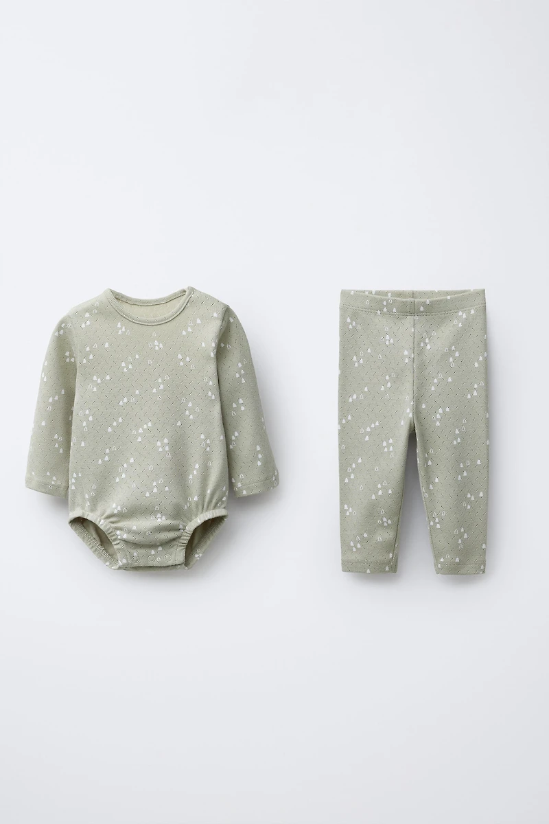 BODYSUIT AND LEGGINGS SET WITH TREES