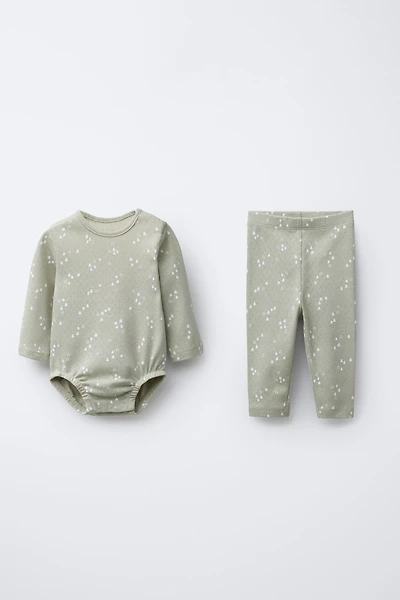 BODYSUIT AND LEGGINGS SET WITH TREES