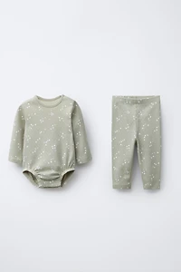 BODYSUIT AND LEGGINGS SET WITH TREES