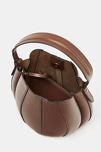 TOPSTITCHED BUCKET BAG