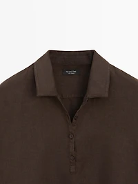 Chemisier col polo lin