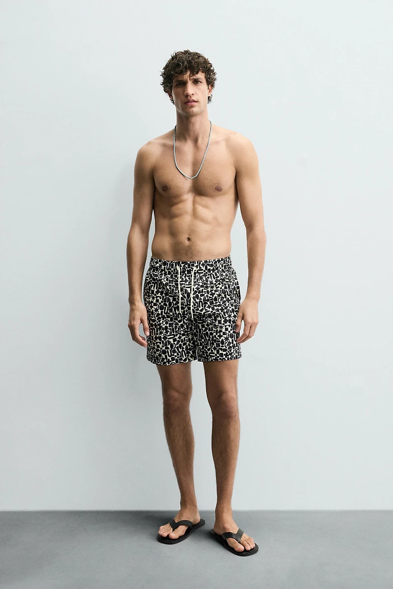 GEOMETRIC PRINT LONG SWIMSUIT