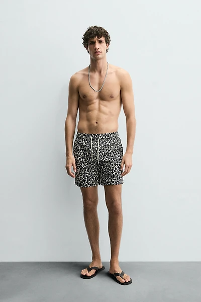 MAILLOT DE BAIN LONG À IMPRIMÉ GÉOMÉTRIQUE