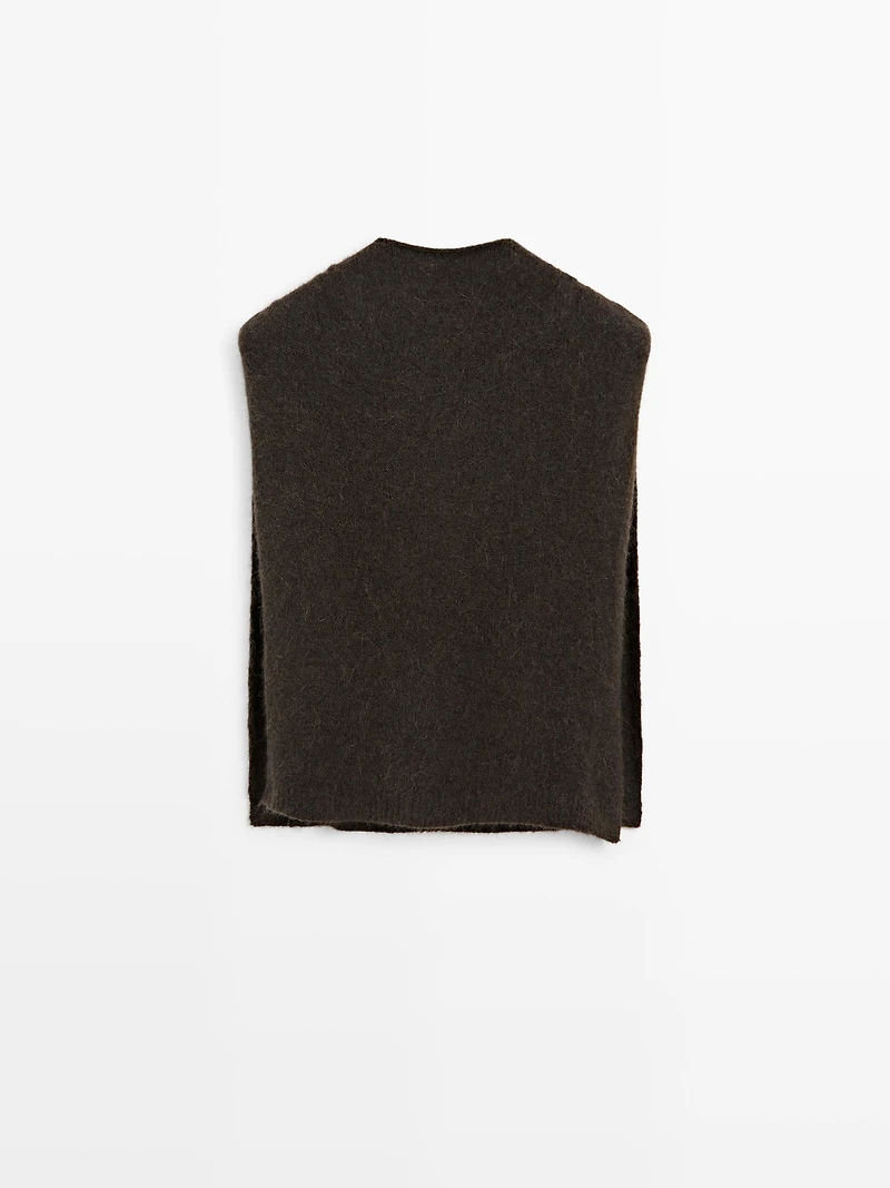 Hooded alpaca blend bib