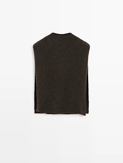Hooded alpaca blend bib