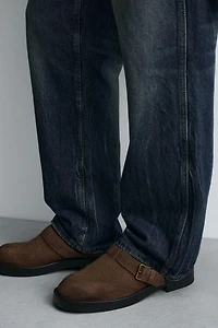 BUCKLED LEATHER CLOGS