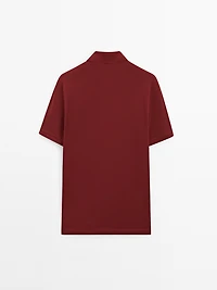 Micro textured piqué cotton polo shirt