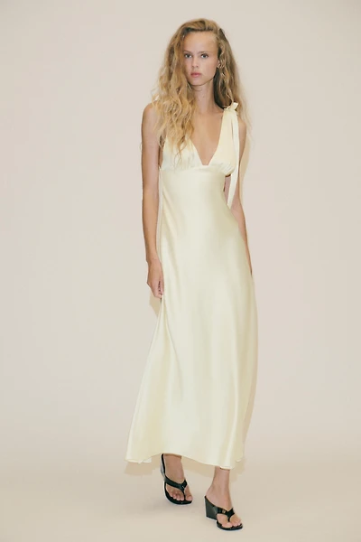 SATIN MIDI DRESS WITH TIES