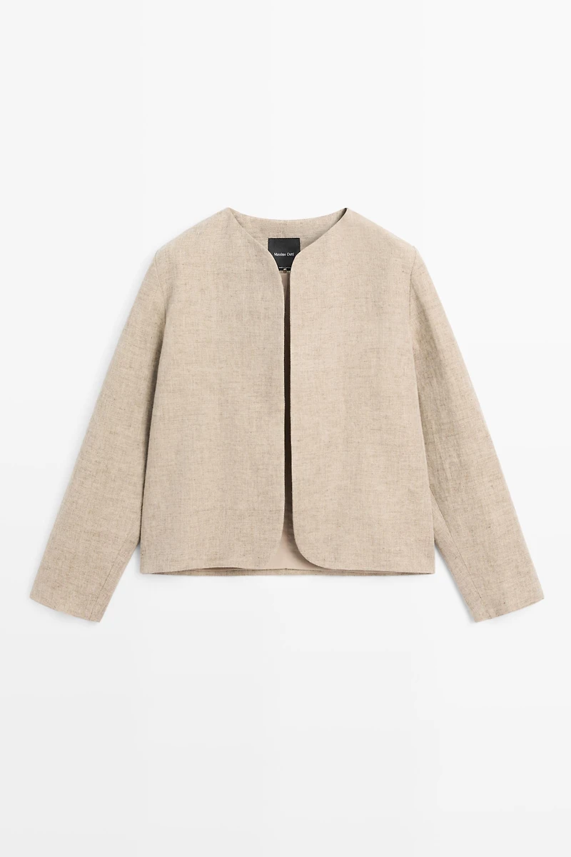 Bomber jacket with flecked detail