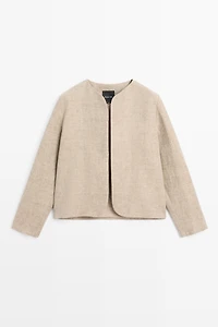 Bomber jacket with flecked detail
