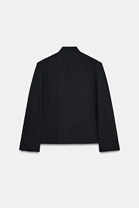 ZW COLLECTION PINSTRIPE HIGH NECK BLAZER