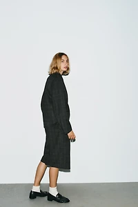 OVERSIZED PLAID CROP BLAZER