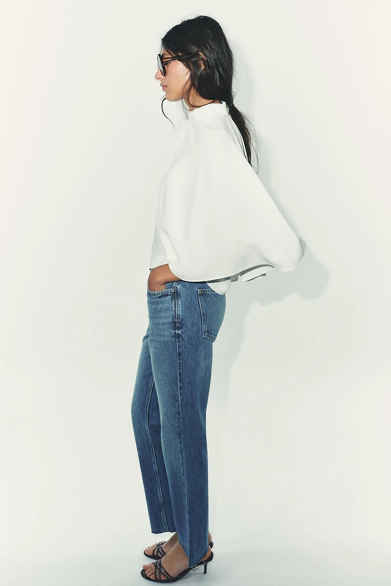ASYMMETRIC CREPE CAPE TOP