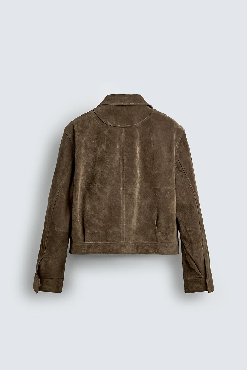 SUEDE LEATHER BOXY FIT JACKET