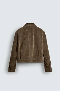 SUEDE LEATHER BOXY FIT JACKET