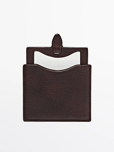 Nappa leather case with mirror