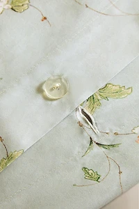 COUETTE SATIN MOTIF BRANCHES FLORALES (300 FILS)