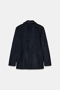 WOOL BLEND PINSTRIPE BLAZER