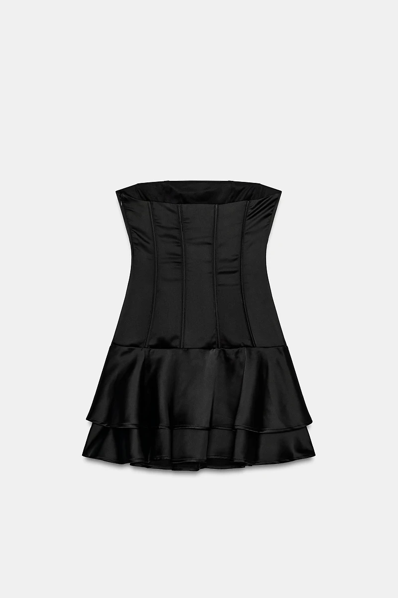 RUFFLED CORSET MINI DRESS