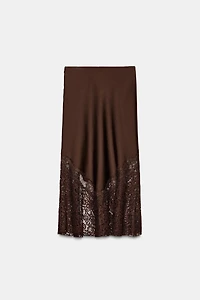 JUPE SATINÉE DENTELLE ZW COLLECTION