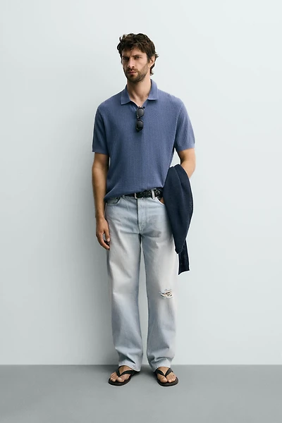POLO EN MAILLE REGULAR FIT STRUCTURÉ