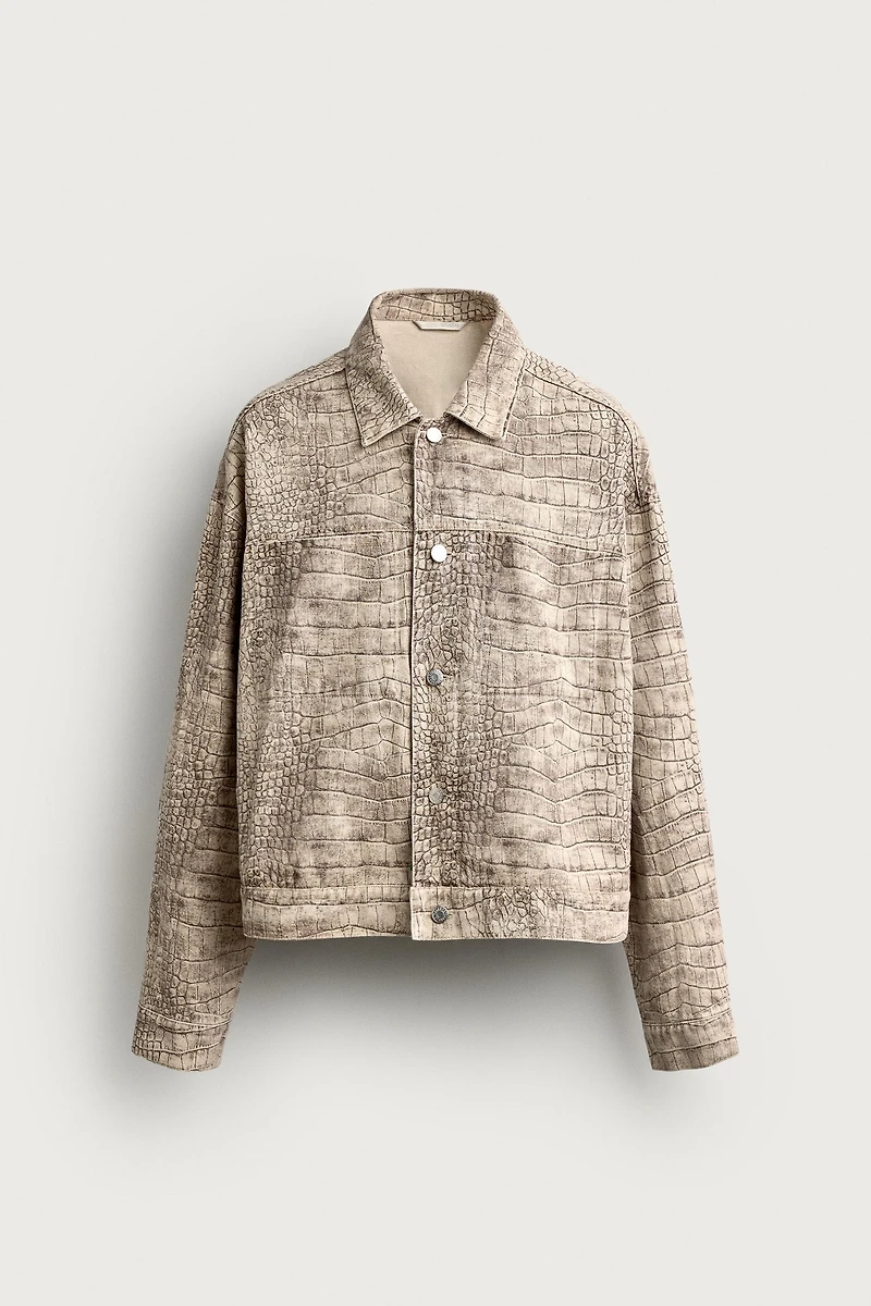 RELAXED FIT ANIMAL PRINT JACKET