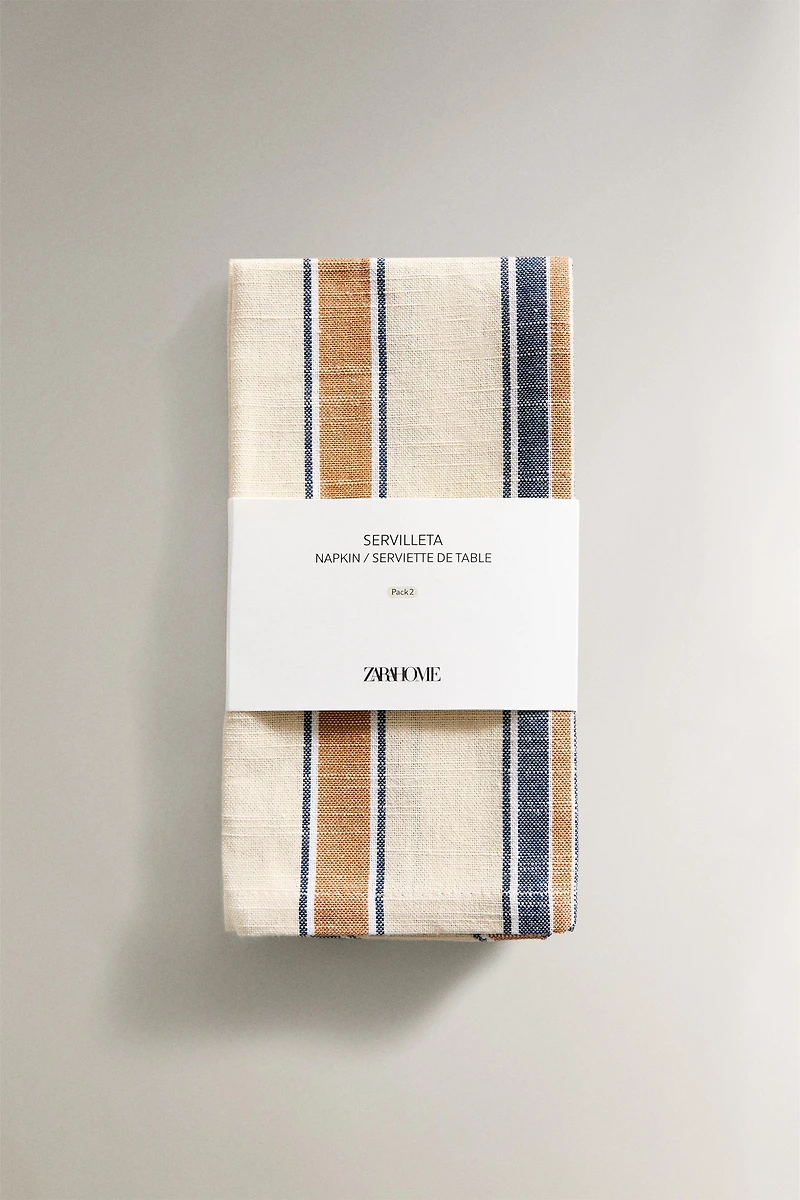 NAPKINS (SET OF TWO) STRIPED DYED THREAD (PACK OF 2)