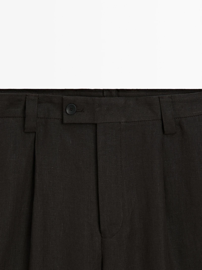 Pantalon à pince en serge 100 % lin - Limited Edition