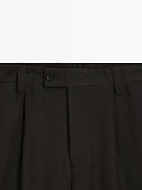 Pantalon à pince en serge 100 % lin - Limited Edition