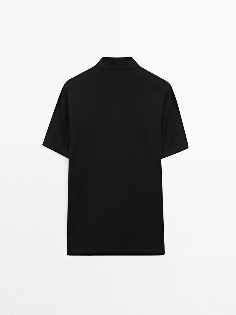 Short sleeve polo shirt with collar detail