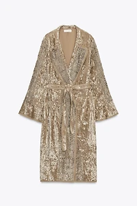 ZW COLLECTION LIMITED EDITION EMBROIDERED VELVET KIMONO