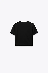 CROPPED STRETCH T-SHIRT