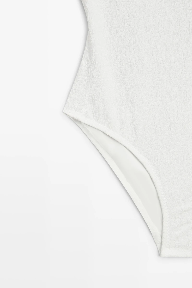 Textured asymmetric swimsuit