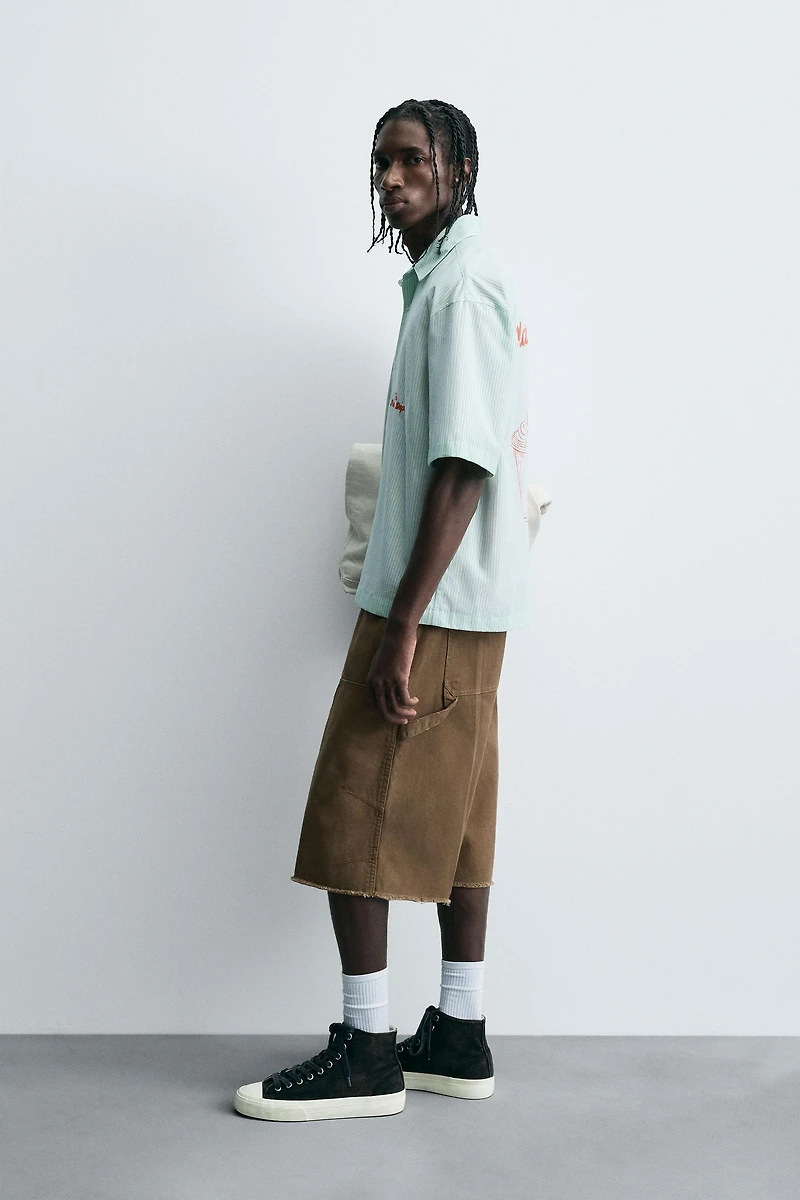TEXT STRIPED SHIRT