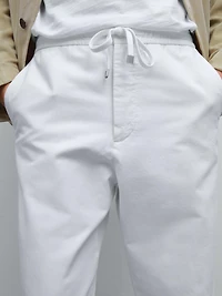 Cotton blend jogger fit trousers