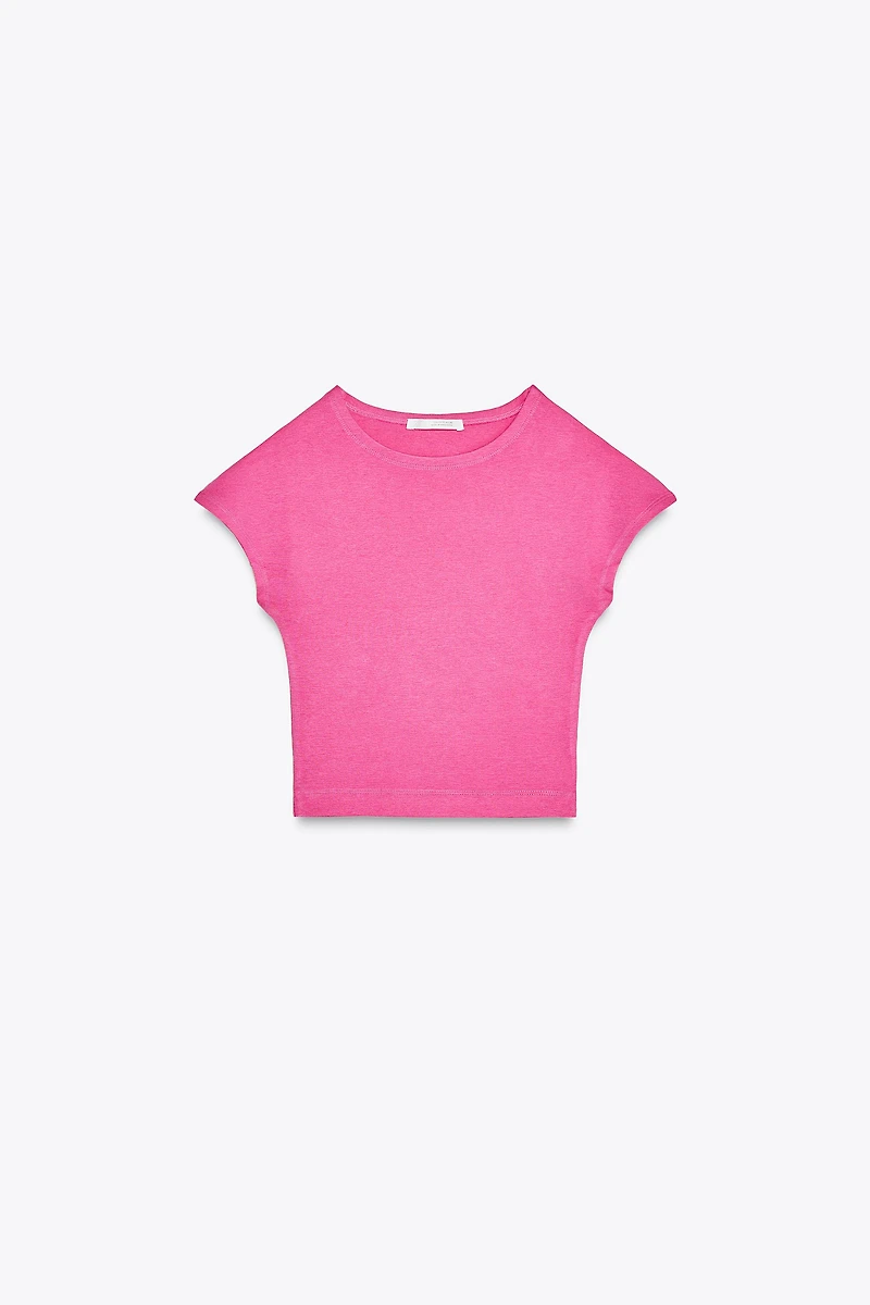 COTTON MODAL CROP T-SHIRT