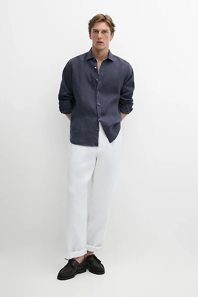 Chemise regular fit 100 % lin