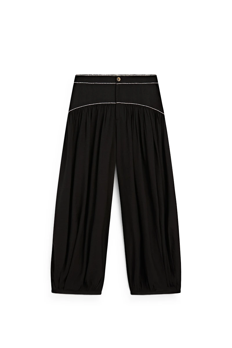 Pantalon fluide contrastant