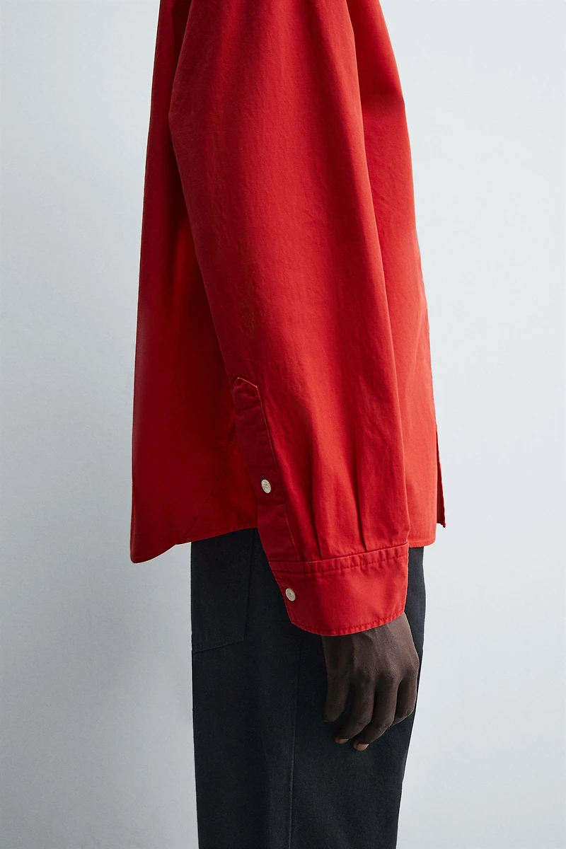 RELAXED FIT COMPACT COTTON SHIRT