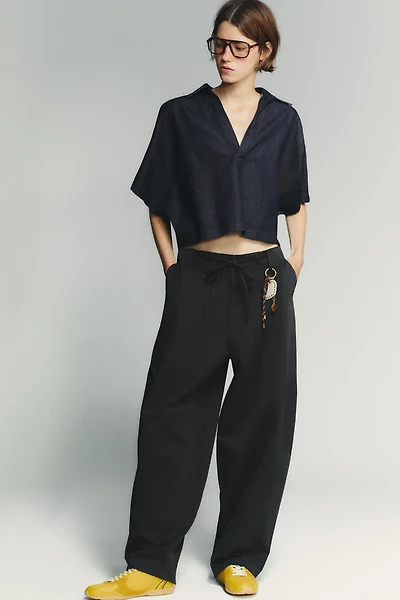 CHEMISE EN JEAN TRF COL POLO