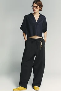 TRF DENIM POLO COLLAR SHIRT