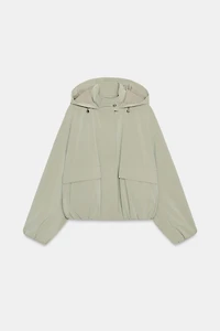 BLOUSON ENGOMMÉ À CAPUCHE