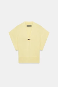 GOLD APPLIQUE SHORT SLEEVE JUMPER