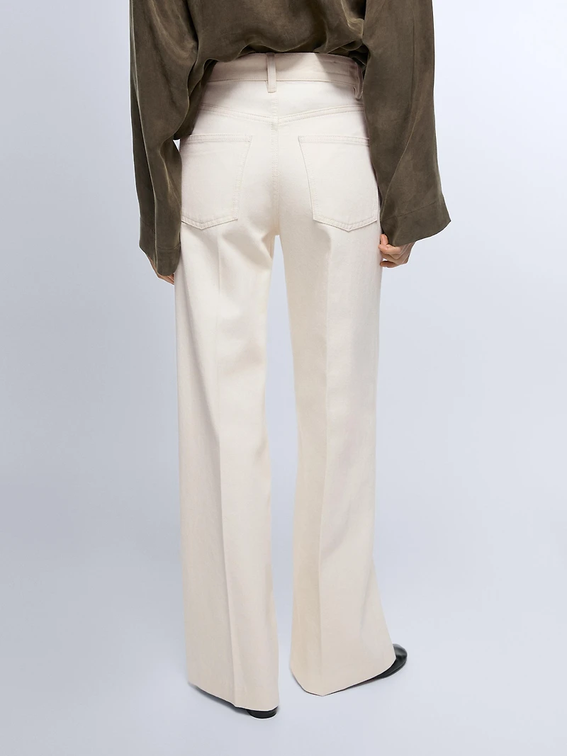 High-waist palazzo jeans