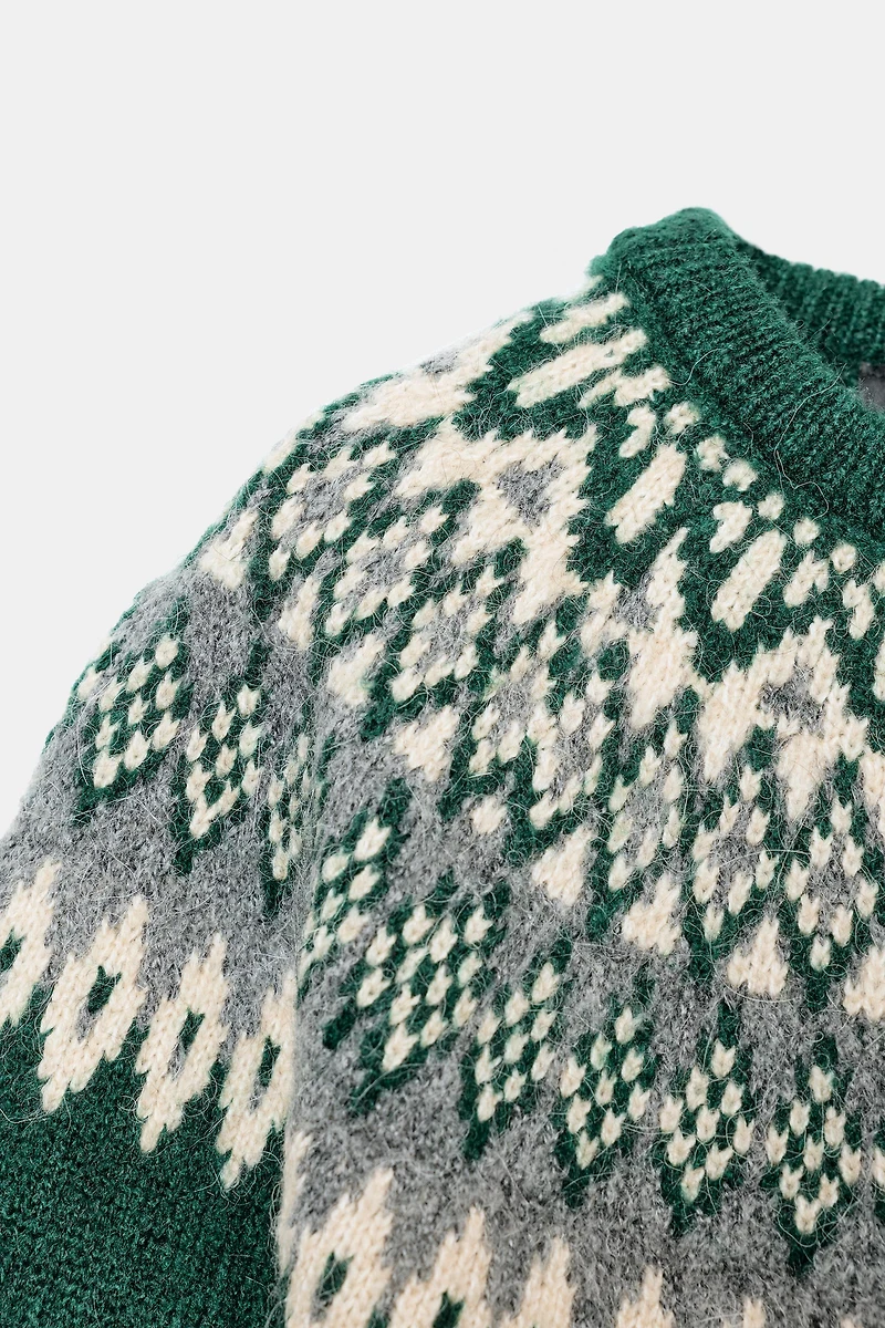 SHORT SLEEVE JACQUARD KNIT JACKET