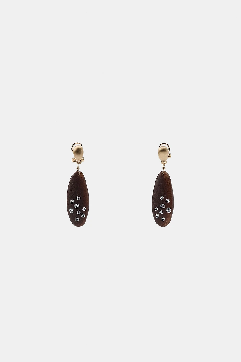 GLITTER WOOD EFFECT EARRINGS